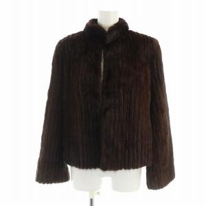 銀サガ 毛皮コート ミンクファー 長袖 総裏地 13 LL 茶 ブラウン GY18 /MQ