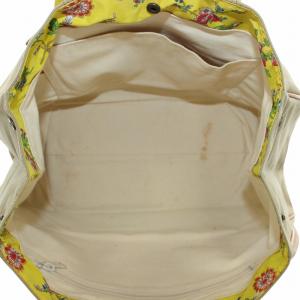 KENZO ハンドバッグ トート キャンバス レザー  花柄 ロゴ 型押し カーキ 茶色 ブラウン /XZ GY18