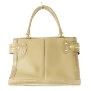 Max Mara マルゴー トートバッグ ハンドバッグ レザー 革 クロコ型押し ゴールド金具 ターンロック ベージュ /CK10