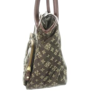 russet ハンドバッグ トートバッグ ナイロン ジャガードモノグラム レザー ポケット 茶 ブラウン /AH20