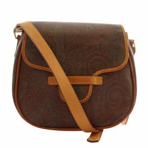 ショルダーバッグ PVC レザー ペイスリー柄 総柄 茶色 ブラウン /XZ GY18