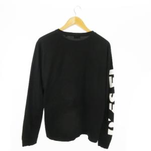 DIESEL 長袖Tシャツ ロンT クルーネック コットン ロゴ L 黒 ブラック /AO18 GY18