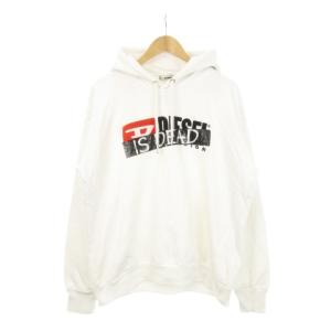 パーカー フーディ プルオーバー 長袖 プリント ロゴ 裏起毛 M 白 ホワイト /AH9 GY18