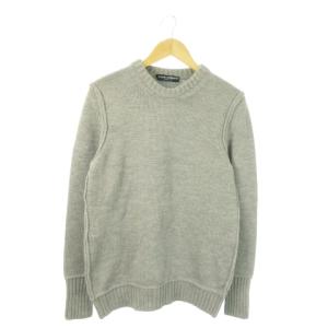 ニット セーター クルーネック 長袖 ウール 無地 48 L グレー /AO7 GY18