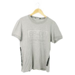 半袖Tシャツ クルーネック コットン プリント ロゴ ライン 50 L グレー /AO18 GY18