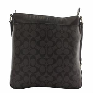 COACH ショルダーバッグ PVC レザー シグネチャー柄 総柄 ロゴ 黒 ブラック F71877 /XZ GY18