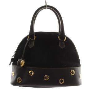 ハンドバッグ レザー ロゴ ゴールド金具 黒 ブラック /XZ GY18
