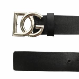 DOLCE&GABBANA ベルト レザー バックル DGロゴ 80/32 ブラック BC4400
