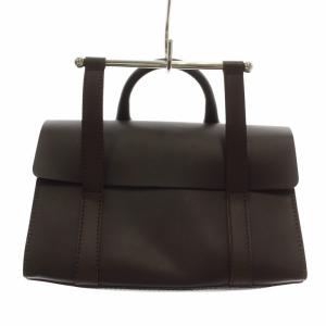 ハンドバッグ レザー ロゴ シルバー金具 茶色 ブラウン /XZ GY18