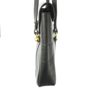 LANVIN ハンドバッグ ワンショルダーバッグ レザー 革 シボ革 ロゴ ゴールド金具 黒 ブラック /CK18 GY11