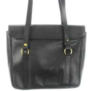 LANVIN ハンドバッグ ワンショルダーバッグ レザー 革 シボ革 ロゴ ゴールド金具 黒 ブラック /CK18 GY11