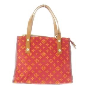 ハンドバッグ 2way ショルダーバッグ ナイロン レザー 総柄 赤 レッド /AO5 GY18