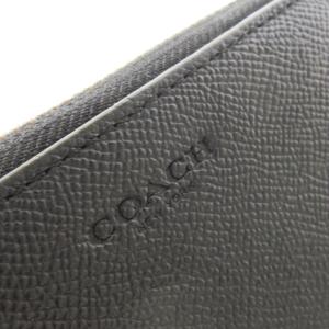 COACH 長財布 ロングウォレット 小銭入れあり ラウンド 2ルーム レザー 革 ロゴ型押し 黒 ブラック F59114