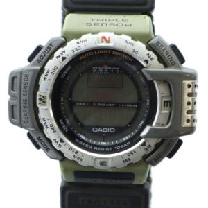 ジャンク品 PRO TREK プロトレック 腕時計 ウォッチ クォーツ デジタル カーキ PRT-401J