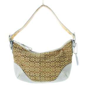 ハンドバッグ ワンハンドル キャンバス レザー 革 シグネチャー 青 ブルー 6351 /CK13 GY18