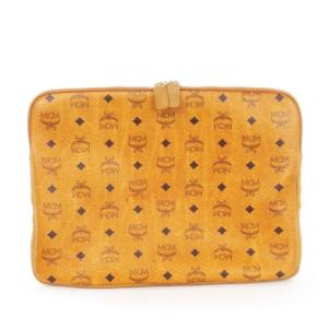 ブリーフケース クラッチバッグ セカンドバッグ レザー ロゴ 総柄 茶 キャメル /AH19 GY18