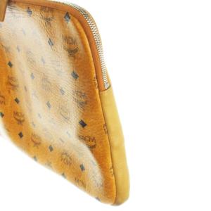 MCM ブリーフケース クラッチバッグ セカンドバッグ レザー ロゴ 総柄 茶 キャメル /AH19 GY18