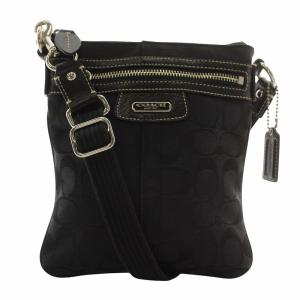 ショルダーバッグ キャンバス レザー シグネチャー 総柄 ロゴ 黒 ブラック 42190 /XZ GY18