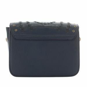 FURLA メトロポリタン ショルダーバッグ レザー チェーン ロゴ ゴールド金具 青 ブルー /XZ GY18