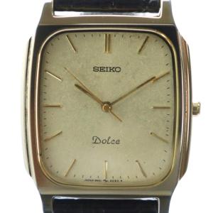 ジャンク品 Dolce ドルチェ 腕時計 ウォッチ スクエア クォーツ レザーベルト ゴールドカラー 金色