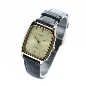 SEIKO ジャンク品 Dolce ドルチェ 腕時計 ウォッチ スクエア クォーツ レザーベルト ゴールドカラー 金色