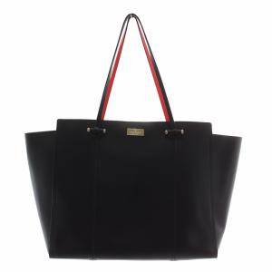 トートバッグ ハンド 牛革 レザー バイカラー マグネット ロゴ ゴールド金具 紺 ネイビー 赤 レッド