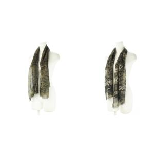 ストール 2点 セット マフラー 長方形 シルク 絹 透け感 薄手 ラメ ペイズリー アラベスク エスニック