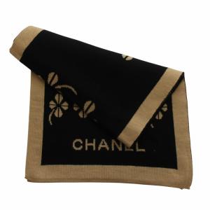 CHANEL マフラー クローバー ココマーク ブラウン ブラック