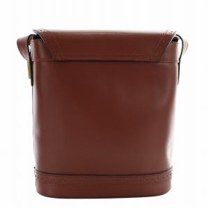 BALLY ショルダーバッグ レザー マグネット ロゴ ゴールド金具 茶色 ブラウン /XZ GY18