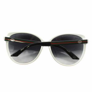 GUCCI 眼鏡 サングラス セルフレーム グラデーション シェリーライン ロゴ 6014-135 白 ホワイト 黒