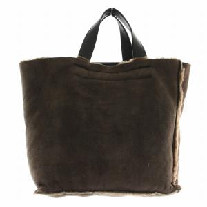 FURLA ハンドバッグ スエード レザー 内側ファー 茶色 ブラウン /XZ GY18