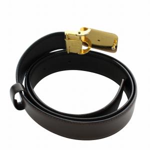 dunhill ベルト レザー ロゴ バックル ゴールド金具 茶色 ブラウン 黒 ブラック /XZ GY18