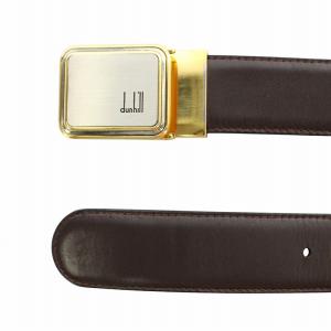 dunhill ベルト レザー ロゴ バックル ゴールド金具 茶色 ブラウン 黒 ブラック /XZ GY18