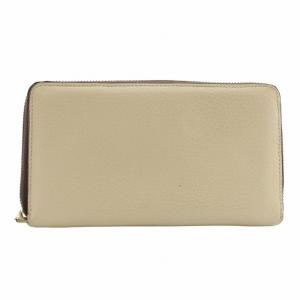 長財布 レザー ラウンドファスナー ベージュ /XZ GY18