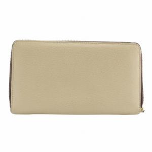 J&M DAVIDSON 長財布 レザー ラウンドファスナー ベージュ /XZ GY18