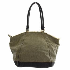 DIESEL トートバッグ ハンド デニム キャンバス レザー ロゴ ゴールド金具 黒 ブラック /XZ GY18