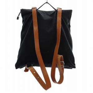 marimekko エップ EPPU リュックサック バックパック デイパック キャンバス レザー ロゴ 黒 ブラック 茶色