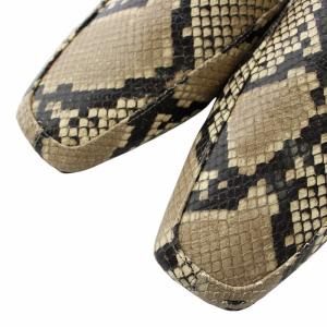 TOMORROWLAND ミュール サンダル スクエアトゥ やぎ革 レザー パイソン柄 37 24cm 茶色 ブラウン /XZ GY18