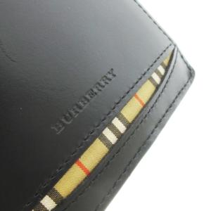 BURBERRY 二つ折り財布 レザー ノバチェック ブラック