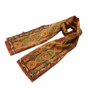 ストール ショール ウール シルク混 ペイズリー柄 総柄 マルチカラー /XZ