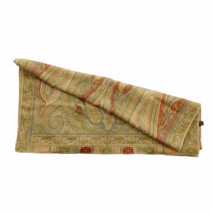 ETRO イタリア製 ストール ショール ウール シルク混 ペイズリー柄 総柄 緑 グリーン /XZ
