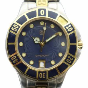 腕時計 ウォッチ クォーツ デイト カレンダー付き 青文字盤 ゴールド色 シルバー色 BA.07.XVI