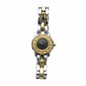 SEIKO PRESAGE プレサージュ 腕時計 ウォッチ クォーツ ローマンベゼル 黒文字盤 ゴールド色 シルバー色