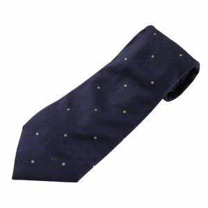 ネクタイ 絹 シルク レギュラータイ 水玉 ドット柄 小紋柄 総柄 ロゴ 紺 ネイビー /XZ GY18