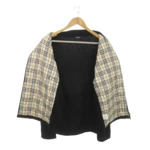 BURBERRY BLACK LABEL ドライバーズニット スタンドカラージャケット ジップアップ 切替 フェイクスエード リブニット ウール