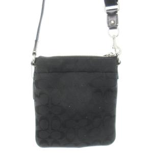 COACH ショルダーバッグ キャンバス レザー 革 シグネチャー ロゴ 黒 ブラック 42190 /CK8 GY18