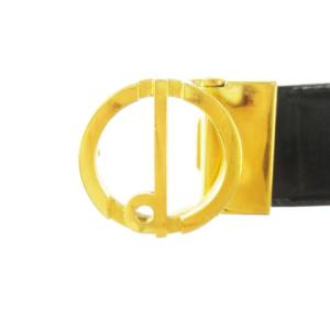 dunhill ベルト レザー 革 ゴールドカラーバックル ロゴ 112 黒 ブラック /CK21 GY18