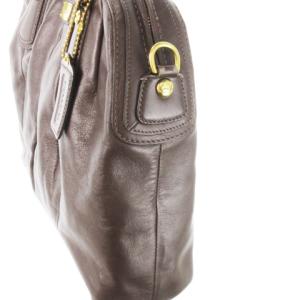 COACH ハンドバッグ 2way ショルダーバッグ レザー 革 ロゴ タック 茶 ブラウン マルーン 15339