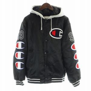 Supreme Champion 18AW Hooded Satin Varsity Jacket Black
