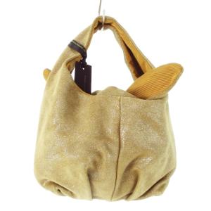 ハンドバッグ ミニ レザー 革 スエード ラメ ベージュ /CK18 GY18